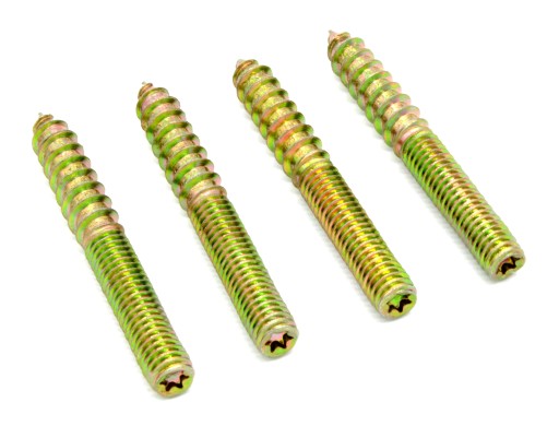 WKRĘT DWUGWINTOWY OBEJMY SZPILKA M6X50 M 6 X 50 NA TORX OCYNK ŻÓŁTY 50 SZT.