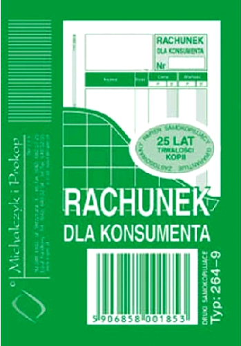 Druk RACHUNEK DLA KONSUMENTA 264-9 A7 Dr26