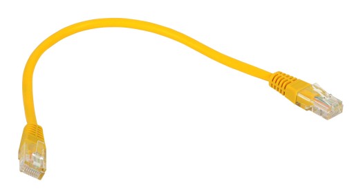 PATCHCORD RJ45/0.25-YELLOW UTP 0.25m kat.5e ABCV