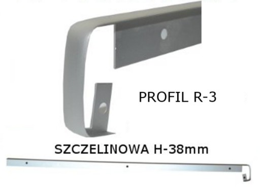 Listwa szczelinowa do blatu 38mm alu profil R-3