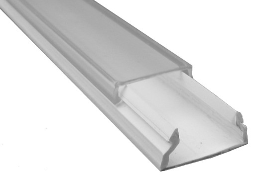 PROFIL LISTWA LED KANAŁ KORYTKO PCV BIAŁY 20x10mm 1m KLOSZ TRANSPARENTNY