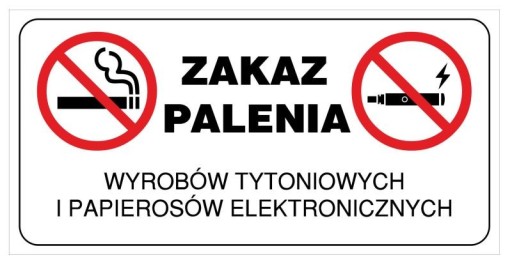 Naklejka ZPE01 Zakaz palenia e-papierosów - 10x20