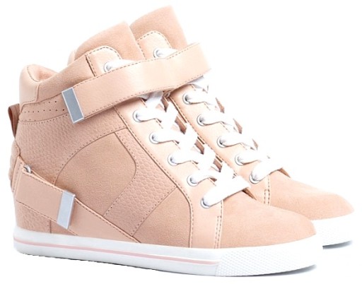 BERSHKA BOTKI SNEAKERSY KOTURNY NUDE BEŻOWE 39