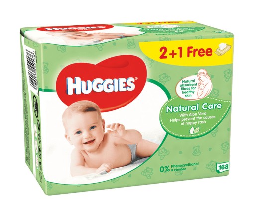 HUGGIES Chusteczki nawilżane Natural Care 3x56 szt