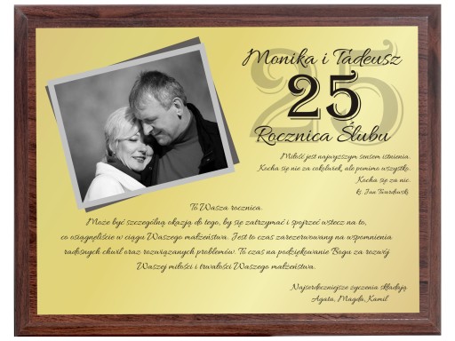 PREZENT NA JUBILEUSZ ROCZNICĘ ŚLUBU 10 20 25 30 50
