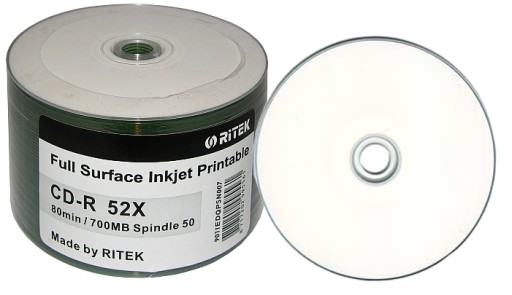 Ritek CD-R Białe Printable - 50 sztuk Traxdata