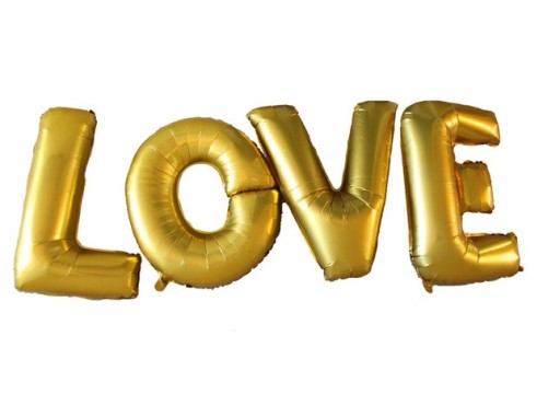 Balony litery LOVE złote 100 cm HEL na wesele ślub WALENTYNKI Prezent DUŻE