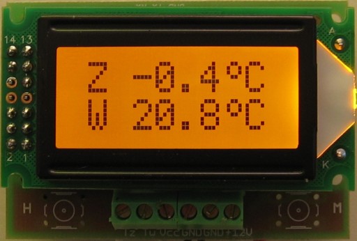 PANELOWY TERMOMETR DWUNAKAŁOWY -55 do 125'C (PT)