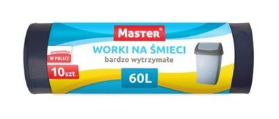 Worki na odpady czarne 60L mocne (10szt)