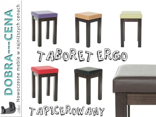 Taboret Ergo miękki tapicerowany kuchenny