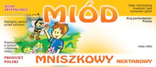 Etykiety na Miód Mniszkowy (100szt) - wzór E1043