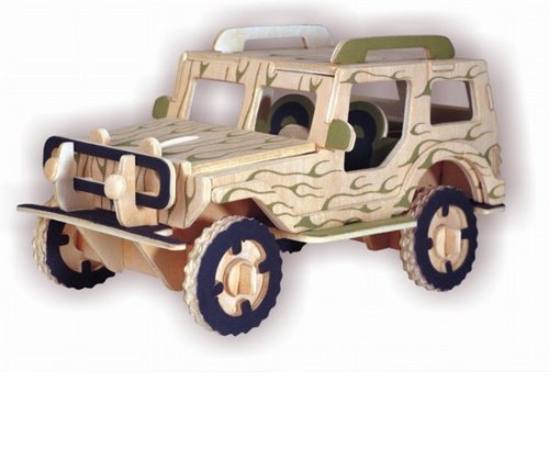 PUZZLE DREWNIANE 3D SAMOCHÓD TERENOWY JEEP AUTO