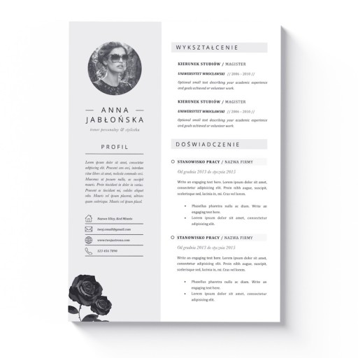 NOWOCZESNY SZABLON CV + LIST MOTYWACYJNY MS WORD