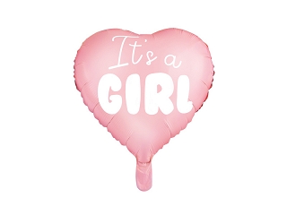 Balon foliowy foliowe SERCE urodziny IT's a GIRL