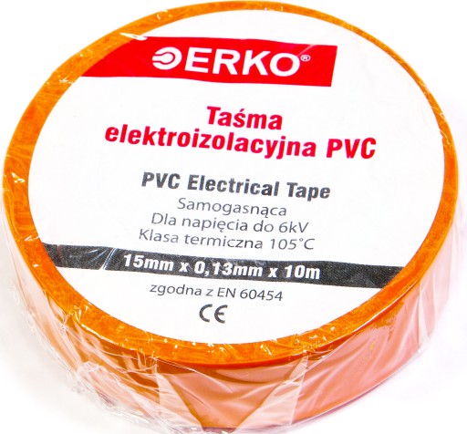 Taśma izolacyjna 15mm 10m orange 1szt mała ERKO