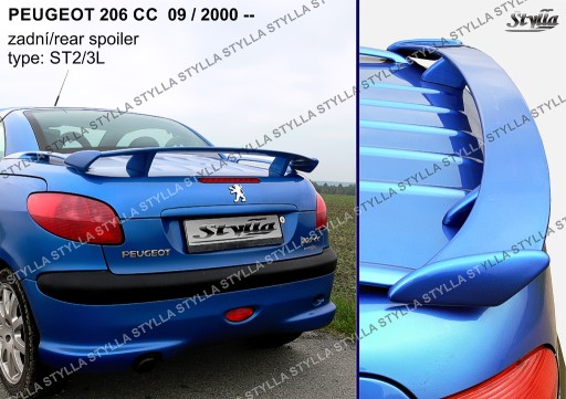 spoiler spojler do Peugeot 206 CC coupe 09/2000--