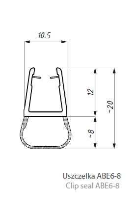 Uszczelka kabin kabiny prysznicowej 250cm ABE 6-8