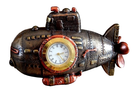 ZEGAR ŁÓDŹ PODWODNA STEAMPUNK STYL PREZENT GRAWER