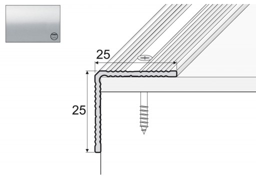 A40 Kątownik 25x25mm aluminiowy 90cm SREBRO