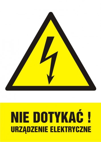 Nie dotykać! Urządzenie elektryczne FOLIA 10,5x14