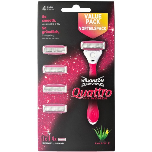 Zestaw WILKINSON Quattro for WOMEN 5x Wkłady + Rączka