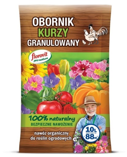 FLOROVIT OBORNIK PRO NATURA KURZY GRANULOWANY 10L