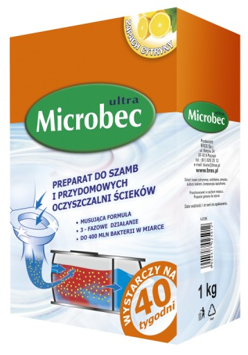 BROS MICROBEC BAKTERIE DO SZAMBA 1KG + GRATIS ŻEL DO WC