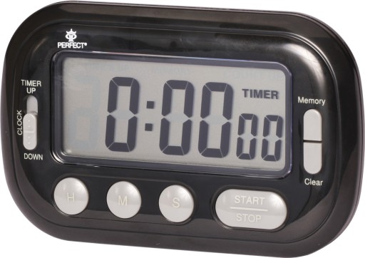 MINUTNIK Z PAMIĘCIĄ STOPER ZEGAR TIMER 24h LCD FV CZARNY