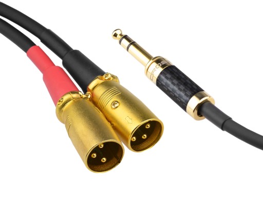 Kabel przewód 6,3 Jack stereo 2x XLR(M) Klotz 2m