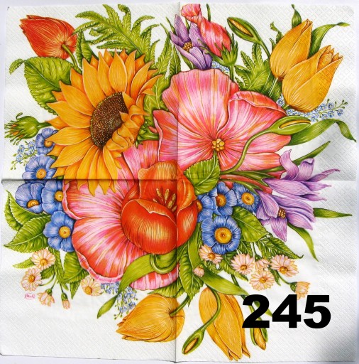 Serwetki do decoupage-1szt- KWIATY- NR 245