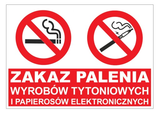 ZAKAZ PALENIA tablica e-papieros elektronicznych