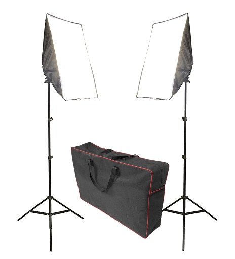 2x LAMPA SOFTBOX 50x70cm ZESTAW 8x65W=2600W +TORBA