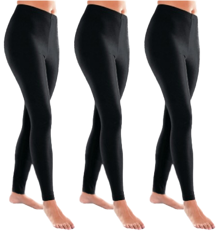 LEGGINSY DAMSKIE Bawełna Lycra kryjące CZARNE - 2XL