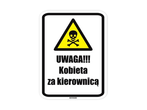 Naklejki na auto UWAGA Kobieta za Kierownicą wlepka *10cm