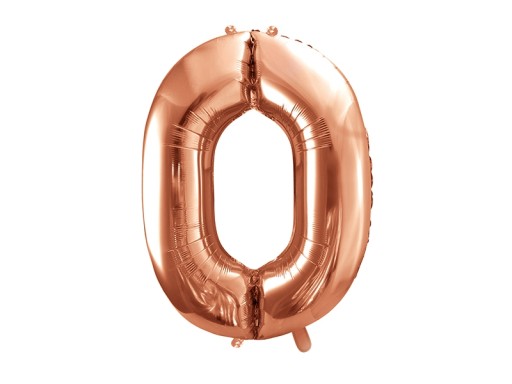 Balon foliowy Cyfra 0, 86cm różowe złoto
