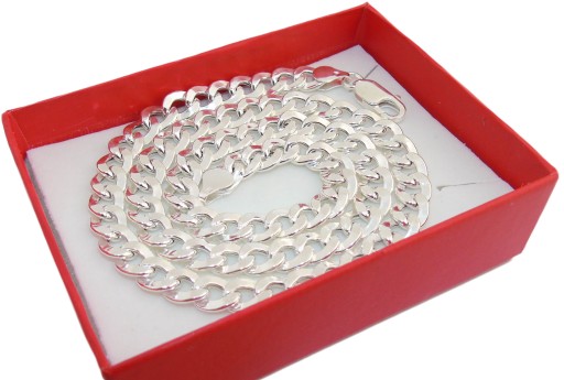 Szeroki Łańcuszek Srebrny Pancerka 8,2mm 60cm