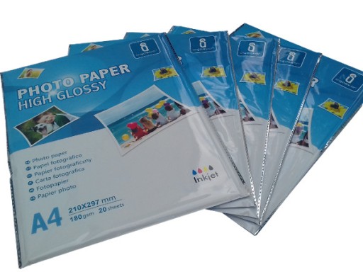 Profesjonalny papier fotograficzny A4 180g High Glossy op 100 ark