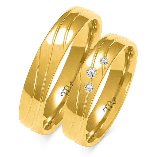 OBRĄCZKI ZŁOTE 14K 4,5 mm BRYLANT id A-137