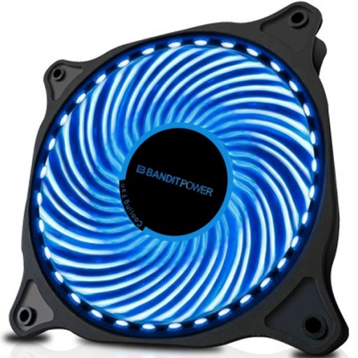 WENTYLATOR SILENT|NIEBIESKI|33 LED|12cm|MOLEX+3PIN