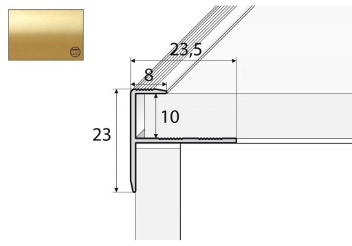 A85 Profil aluminiowy schodowy ZŁOTO 200cm
