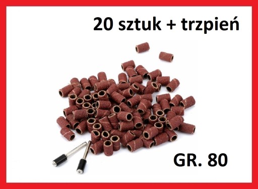 Taśma szlifierska 6 mm gr.80 20 szt. + trzpień