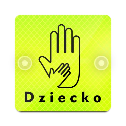 DZIECKO NEON ODBLASK NA AUTO SAMOCHÓD PRZYSSAWKI