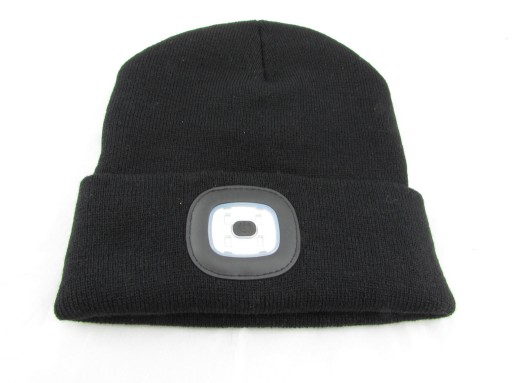 CZAPKA ZIMOWA Z LATARKĄ LED USB ŁADOWANA BEANIE