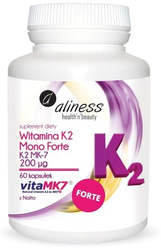 Witamina K2 MK-7 MONO FORTE 200 ug z Natto Aliness