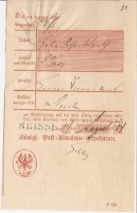 1854 NEISSE NYSA BRESLAU WROCŁAW BISKUP POCZTA