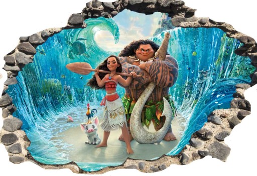 Naklejki na ścianę 3D MOANA VAIANA 70x50cm