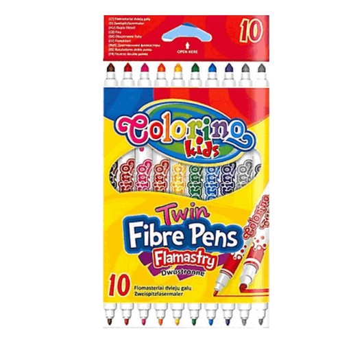 FLAMASTRY dwustronne 10 KOL colorino