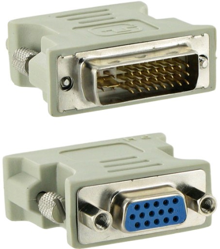 ADAPTER PRZEJŚCIÓWKA DVI-I (24+5) na VGA-F (D-SUB)