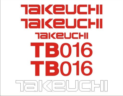 NAKLEJKI NALEPKI - TAKEUCHI TB016 + piktogramy