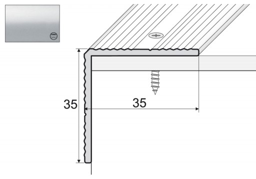 A34 Kątownik 35x35mm aluminiowy 120cm SREBRO